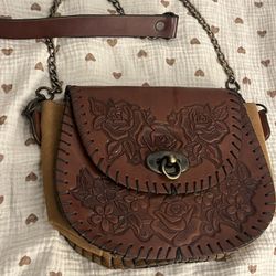Brown Leather Crossbody Bag