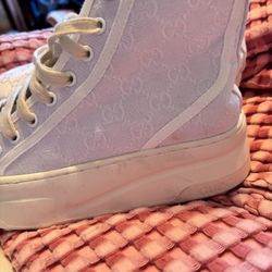 GUCCI WOMENS CANVAS HIGH TOP  