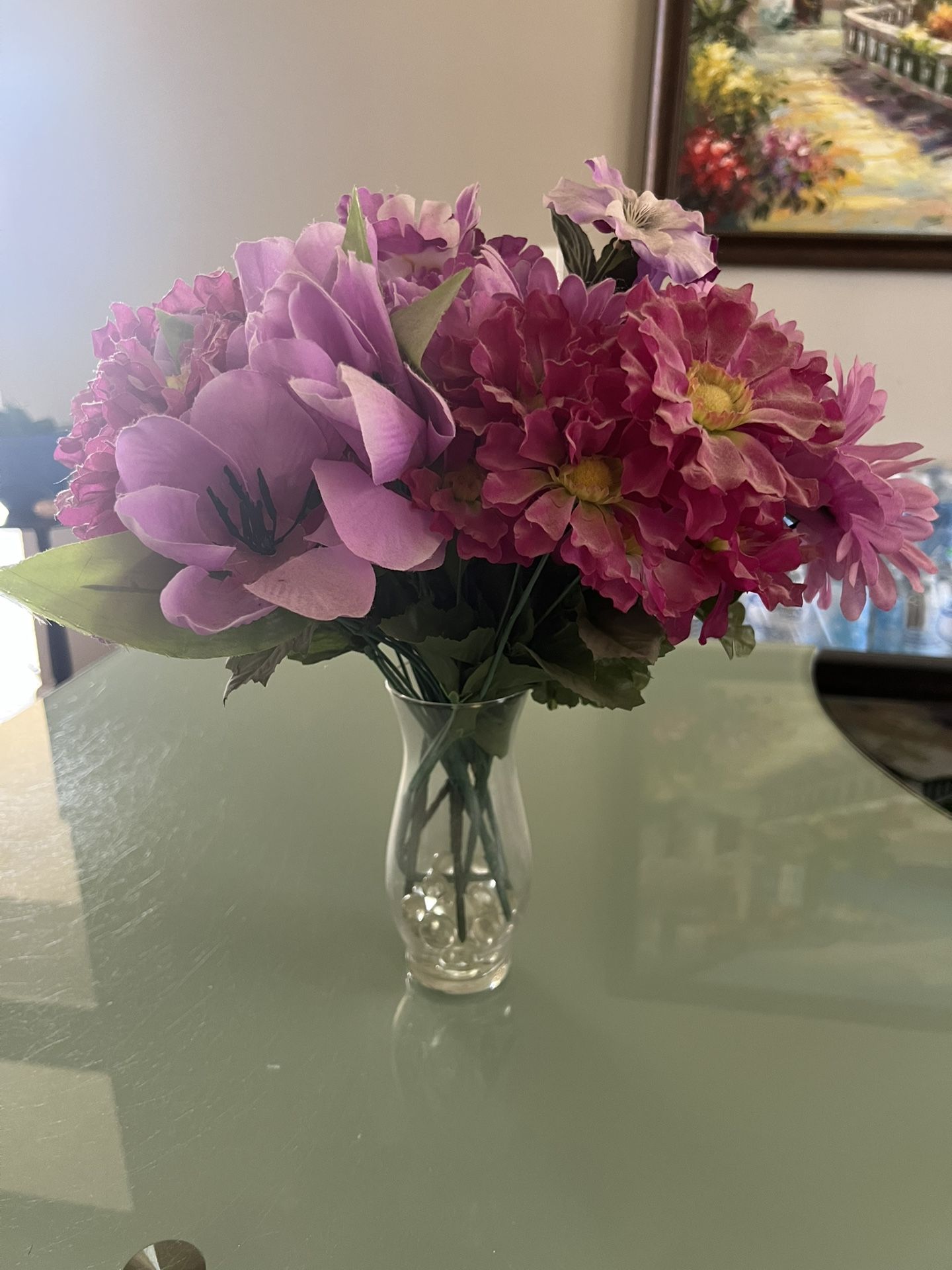 Artificial Flowers With Vase