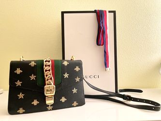 NEW GUCCI womens bag authentic new SYLVIE Bee Star mini leather