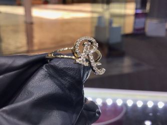 10k Gold Initial Ring Size 7 Natural Diamond Available In Stock..💎💎