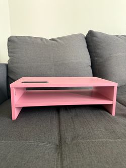 Pink Monitor Stand with Phone Slot