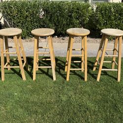 Four Wooden Stools
