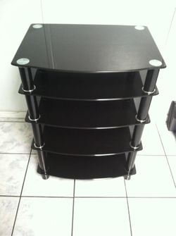 Black glass shelving