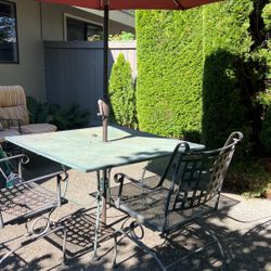 Metal Patio Table And Four Chairs