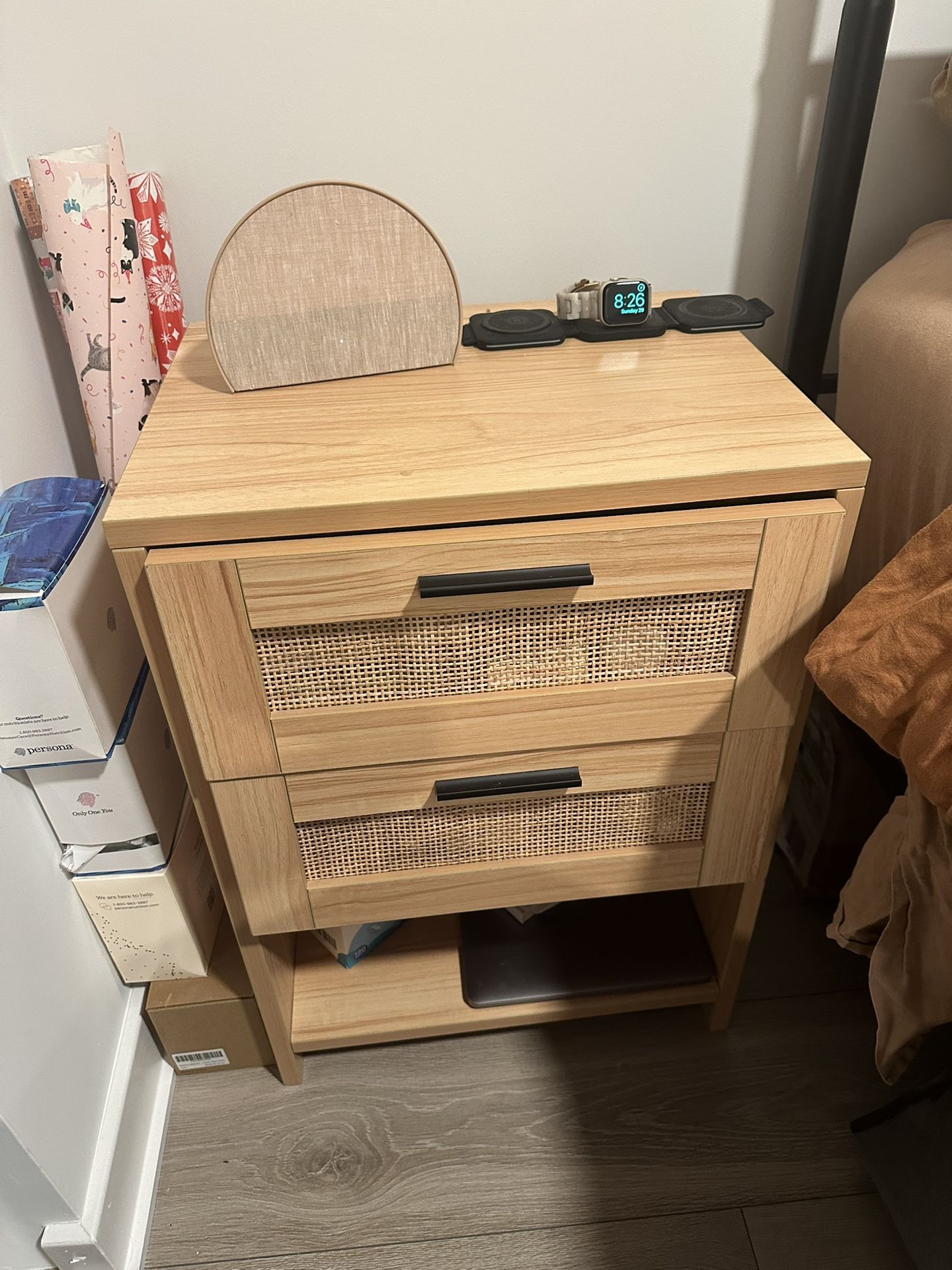 Like New Rattan Nightstand
