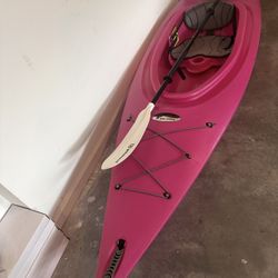 Hot Pink Kayak With paddle
