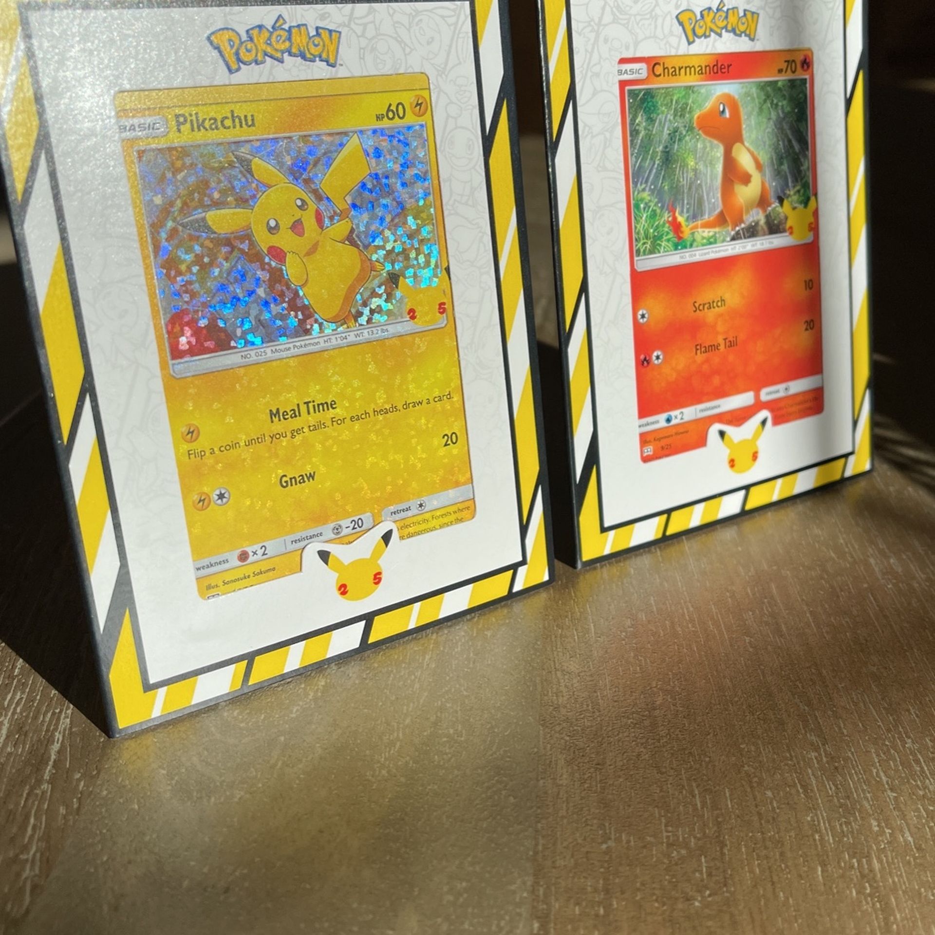 Holographic Pikachu and Regular Charmander McDonald’s 25th Anniversary Pokémon