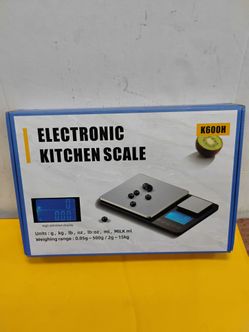 K600H Electronic Kitchen Scale features a dual-platform design for both high precision and high capacity stainless steel finish and a digital LCD disp