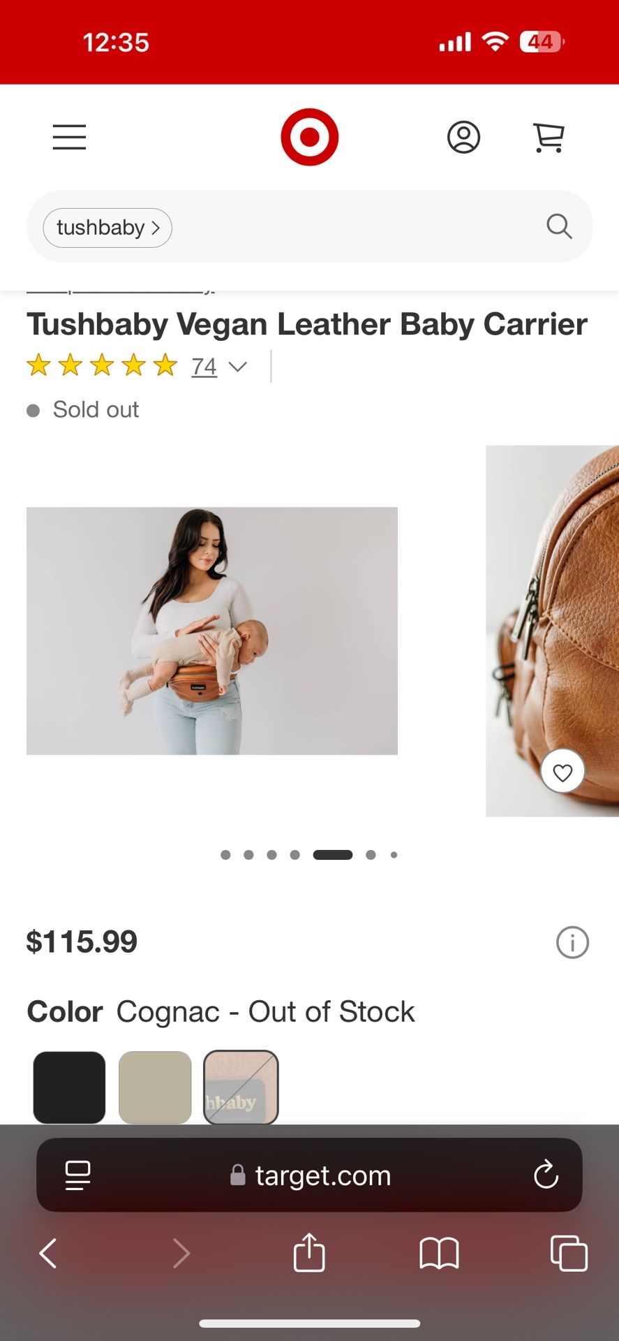 Brown Leather Baby Hip Carrier
