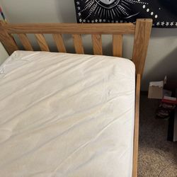 Wood Twin Bed With Box Spring and Mattress 