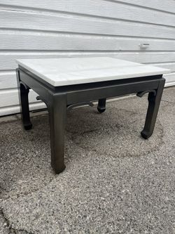 Two End Table Black  Marble white