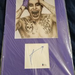 The Joker , Jared Leto Signed. Matted Autograph. PSA Beckett