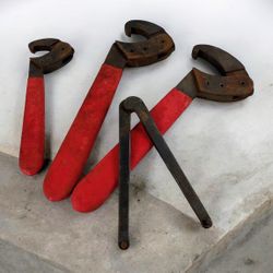 Vintage Pittsburgh Hook Spanner Wrench Set 4pc Harbor Freight w/ Pouch