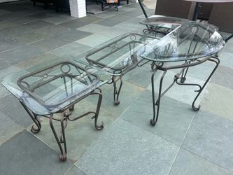 Glass top table set.