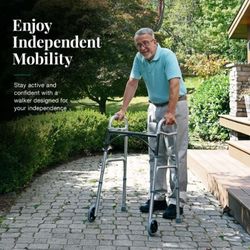 ALUMINUM FOLDING ROLLING WALKER 