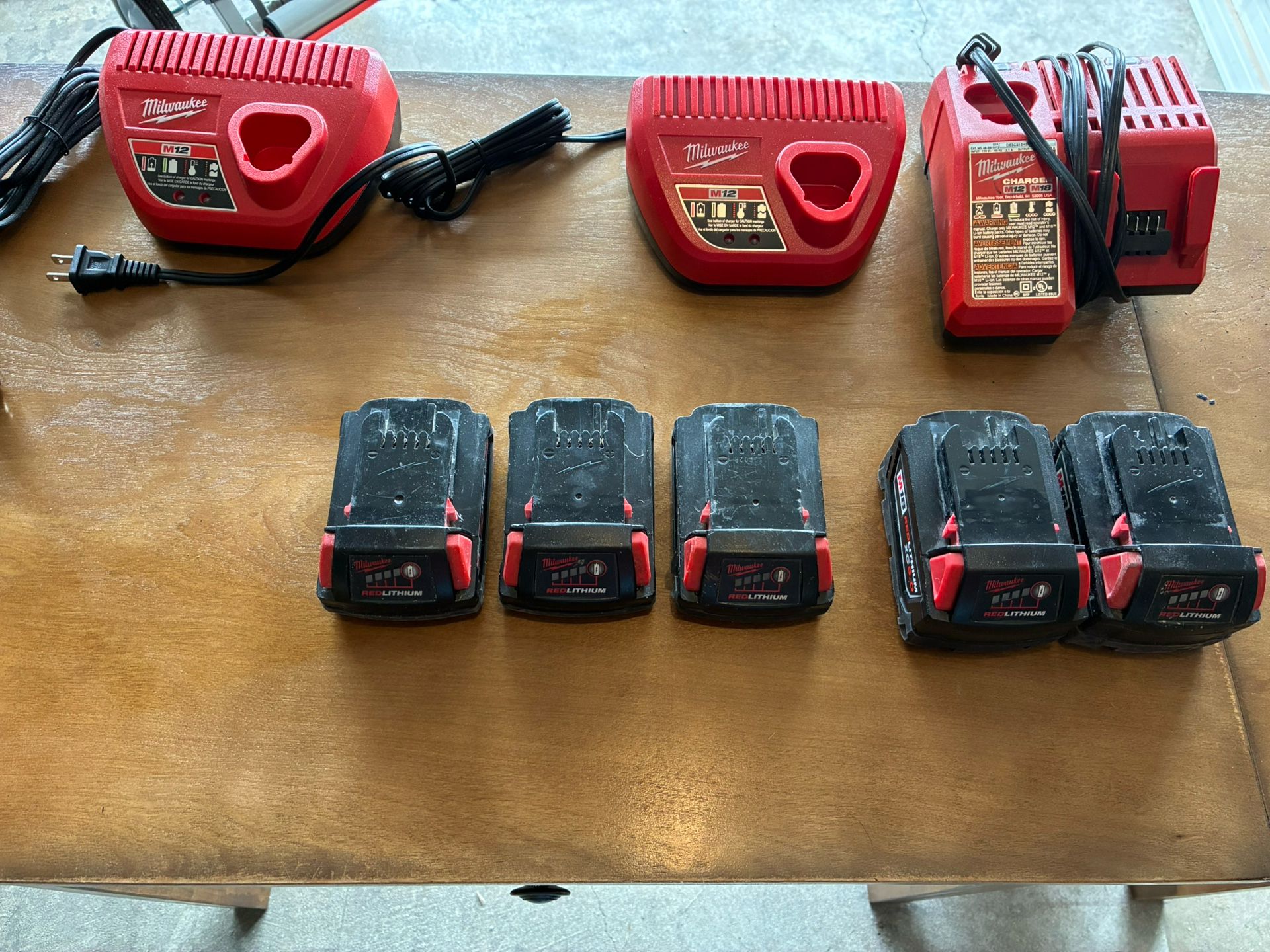Miluakee M18 Batteries And M18/M12 Chargers