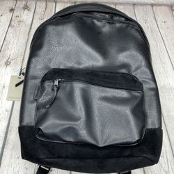 New James Campbell Faux Black Leather Backpack $158 MSRP