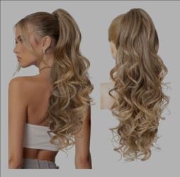 Ponytail Extension Reecho 24-inch Long Curly Wavy Hair - Bro