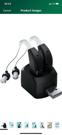 Hearing Aids Rechargeable OTC BTE Hearing Aid for Seniors Hearing Loss with DSP Processing System Noise Reduction Volume Control Invisible Design (Bei