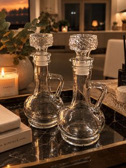 Clear Glass Olive Oil Vinegar Cruet