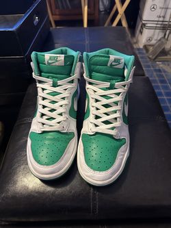 Nike dunk high green and white