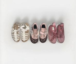 3 Pair size 6 toddler girl shoes Bundle