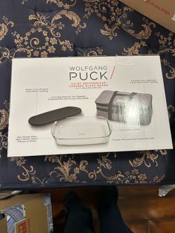 NEW Wolfgang Puck 3.6 QT Rectangular Glass Baking Dish, w/ Insulated Carry Bag