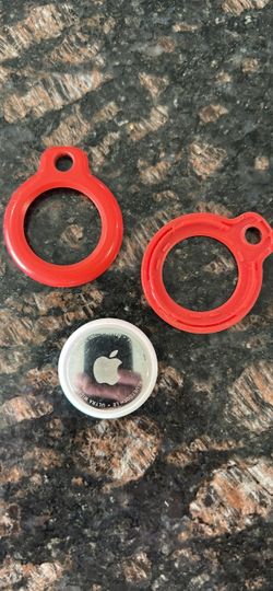 Apple AirTag with Red Silicone Holder Case