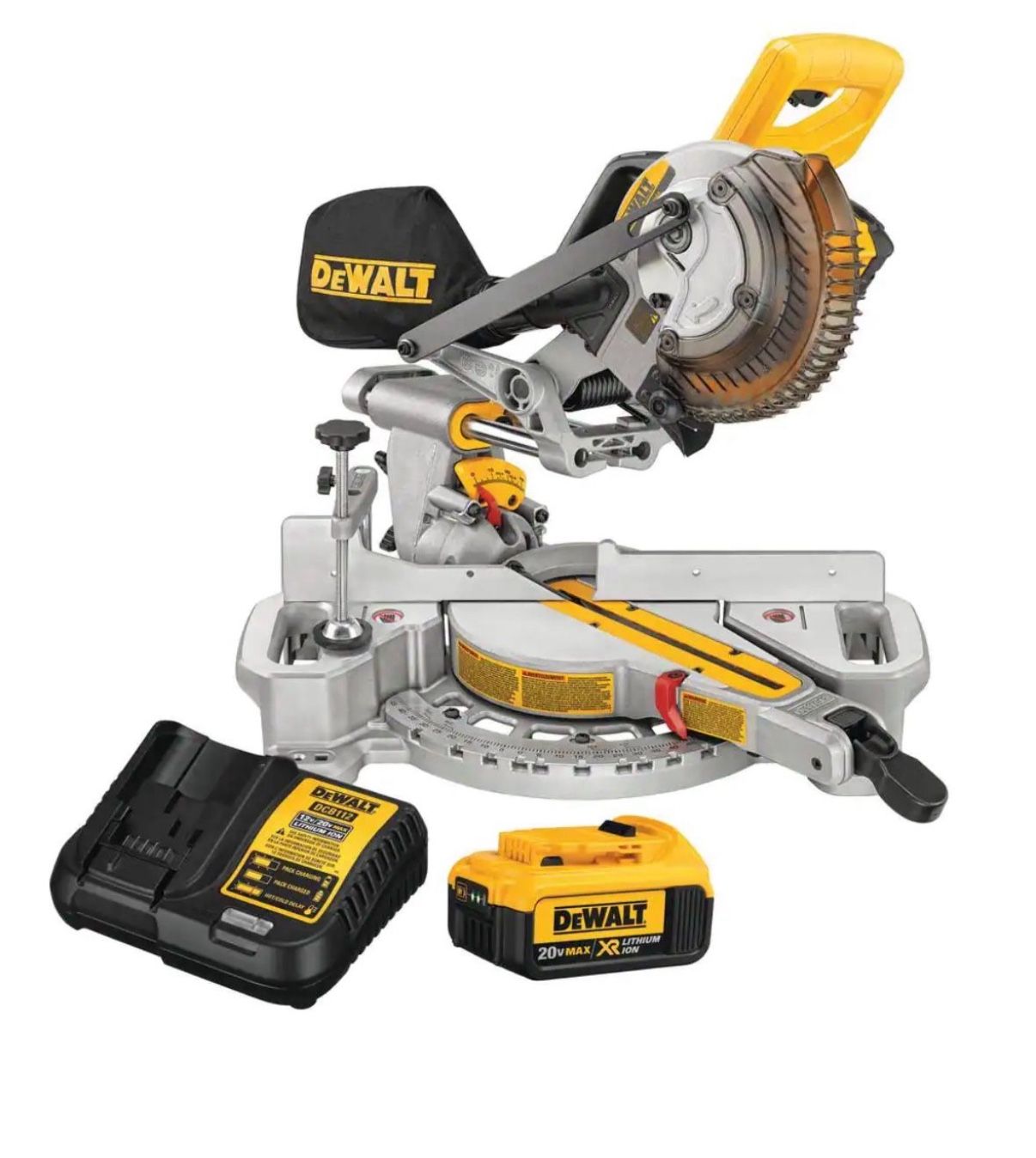 DEWALT 20V MAX Cordless 7-1/4 in. Sliding Miter Saw with (1) 20V Battery 4.0Ah