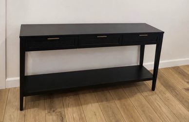 Studio McGee East Bluff Woven Console Table - Black