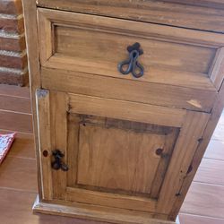Rustic End Table with Storage