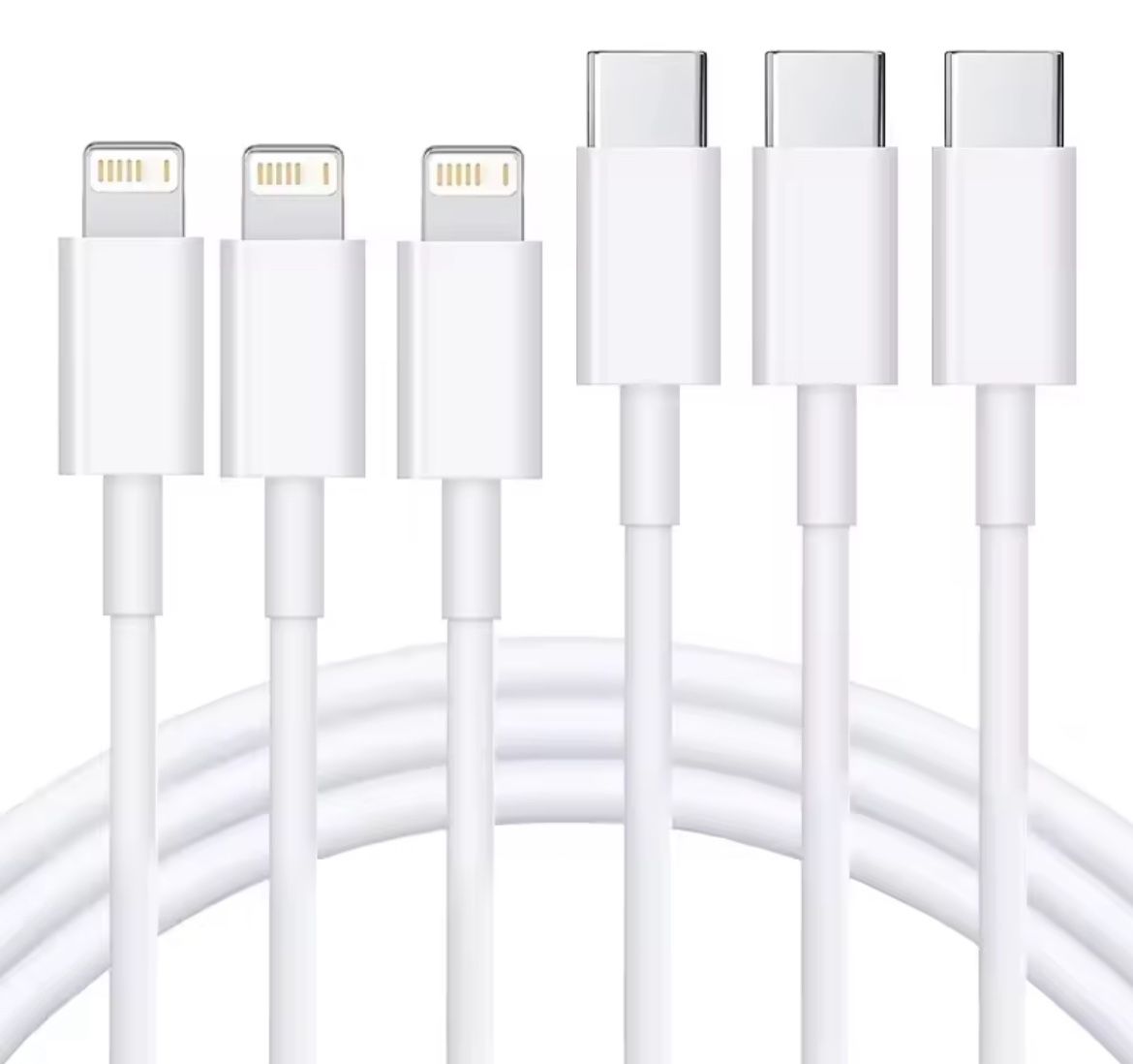 3 Pcs / 2 M / 20W PD Lightning Cable Type C to Lightning Fast Charging Cord MFI Certified Wire for Iphone 14 13 12 11 Pro Max XS Max XR 6 7 8