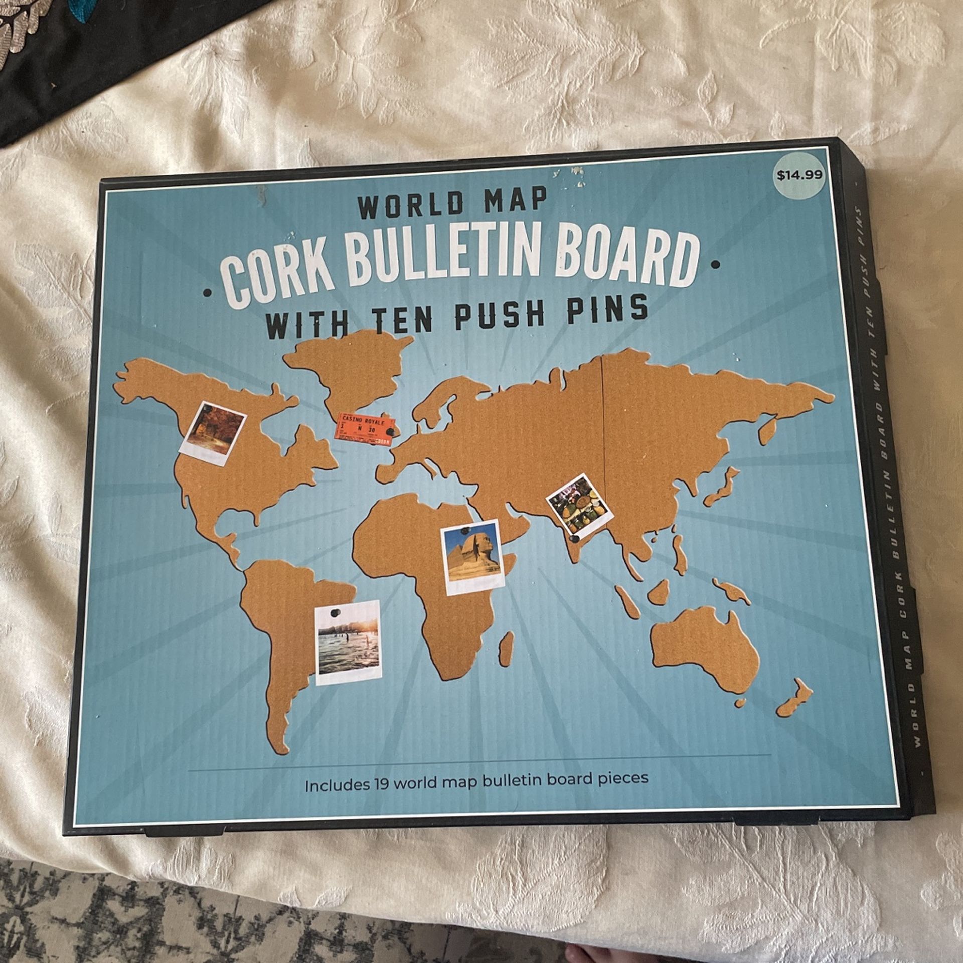 World Map Cork Bulletin Board - New Unwrapped