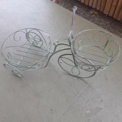 Nice Metal Double Plant Bicycle Garden Decor