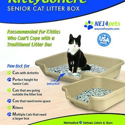 KittyGoHere Cat Litter Box, Small Size, Beach Sand Color, Durable & Pet Safe Kitty Litter Box, Indoor Open Top Entry Cat Litter Box