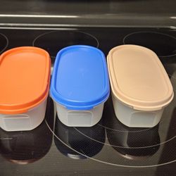 Lot of 3 Vintage Tupperware Oval Modular Mates 2.5" 1611 Multiple Colors