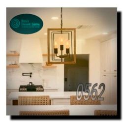 OUTPRIZE 3-Light Pendant Light Fixture, 14in Farmhouse Chandelier