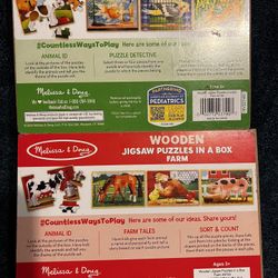 Melissa & Doug Wooden Jigsaw Puzzles (2 Sets)