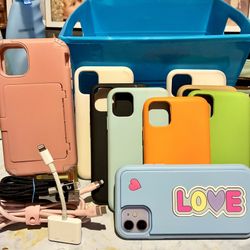 I Phone 11 Decorative Covers /chargers /cords/ Converters / Power Bank 