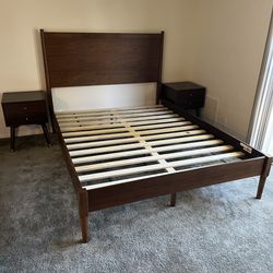 Mid-Century Modern Queen Bed Frame
