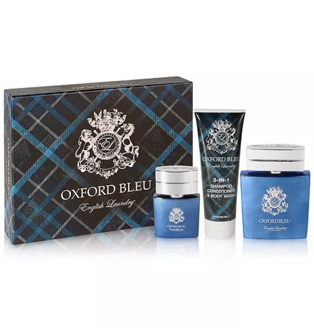 English Laundry Men's 3-Pc. Oxford Bleu Gift Set