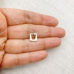 Nylon choker 925 SS flower charm necklace