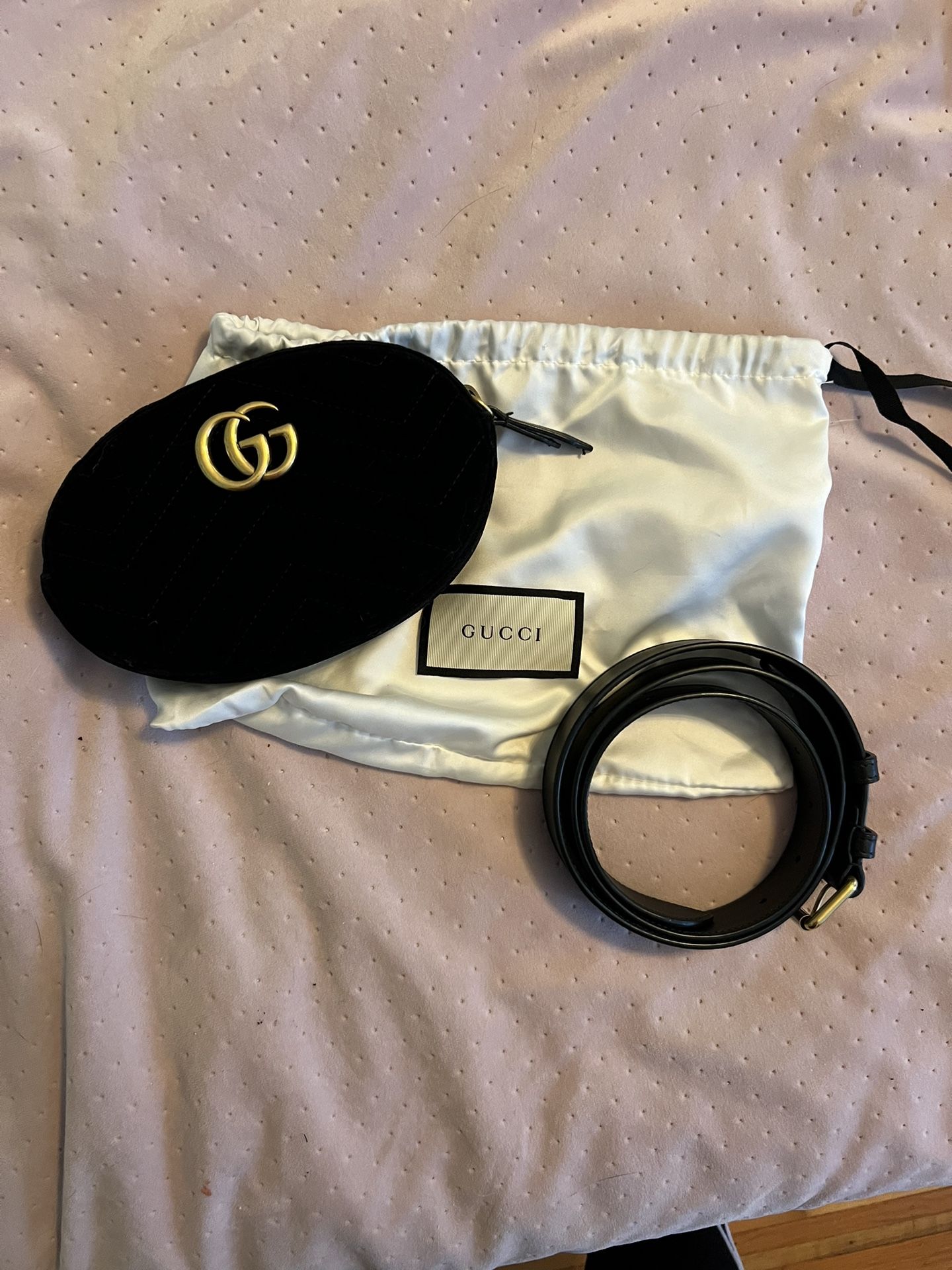 Quilted Velvet Gucci Waist Bag