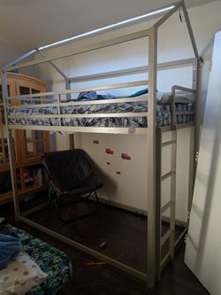 Metal Loft Bed OR Bunk Bed Option with LED Lights