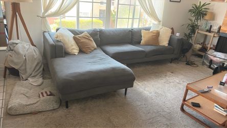 Living spaces couch - grey performance fabric - originally $900