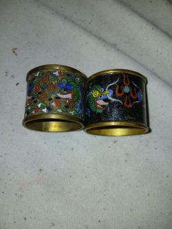Antique CLOISONNÉ Napkin Rings
Intricate 8-Color Design