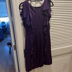 Ali Ro Ruffled Purple Dress Sz 12