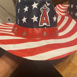 Los Angeles Angels Patriotic 2017 Cowboy Hats July 4th Stadium Giveaway MLB Mellon Wear 