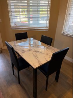 Marble Dining Table with 4 Chairs